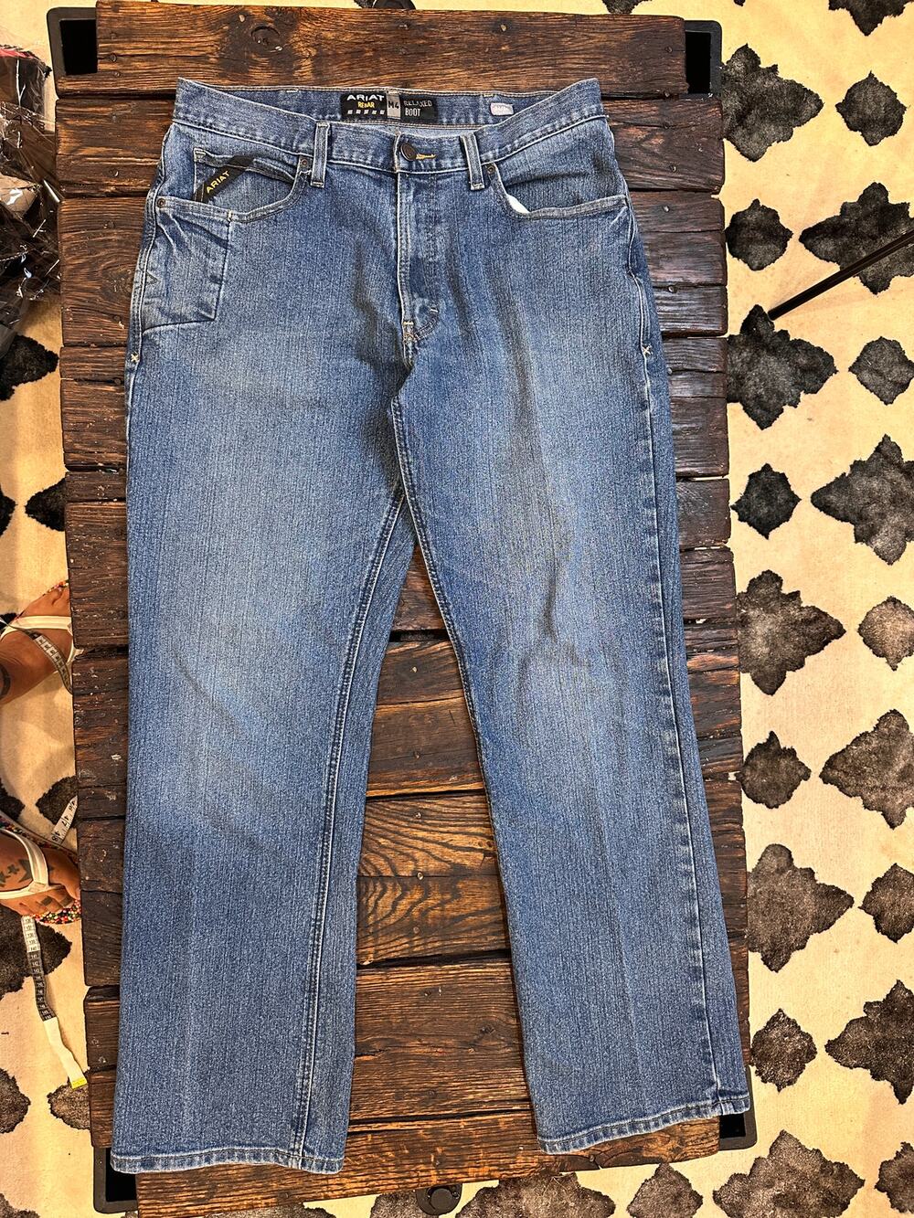 Ariat Rebar M4 Relaxed DuraStretch Basic Boot Cut Jeans Men’s 34x34 Carbine
